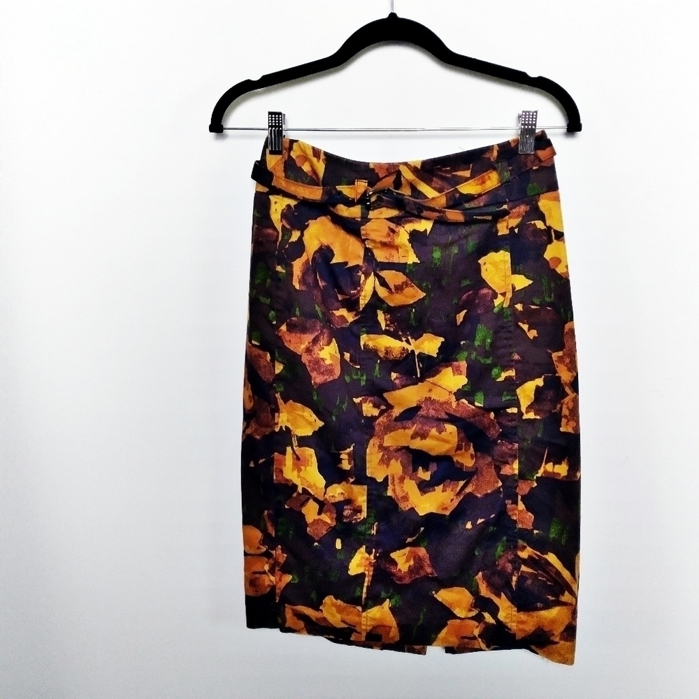 New York & Company Bold Floral Print Pencil Skirt Size 2